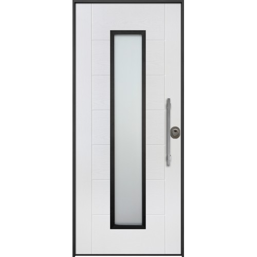 Porta Blindata con Vetro Antisfondamento pannello esterno Vetroresina Bianco | BricoShop24