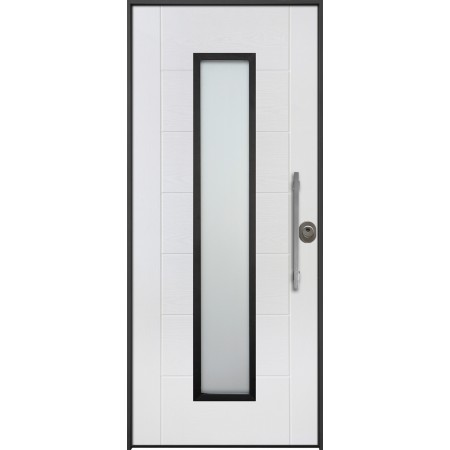 Porta Blindata con Vetro Antisfondamento pannello esterno Vetroresina Bianco | BricoShop24