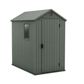 Casetta in resina Keter Darwin 125x184 cm Verde effetto Legno naturale