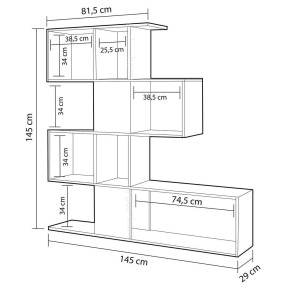 Mobile Libreria Bianca Lucido Rovere Design a Giorno Cubi Parete Attrezzata Muro 2