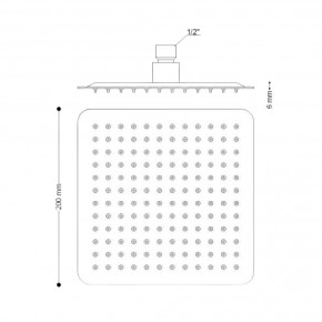 Soffione in acciaio Inox cromato 200x200 mm 2