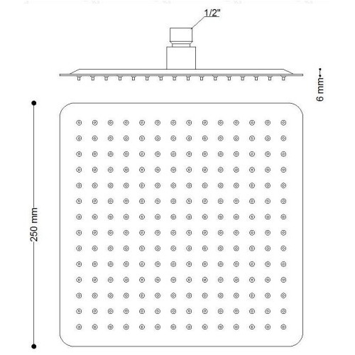 Soffione doccia Inox 250x250 mm