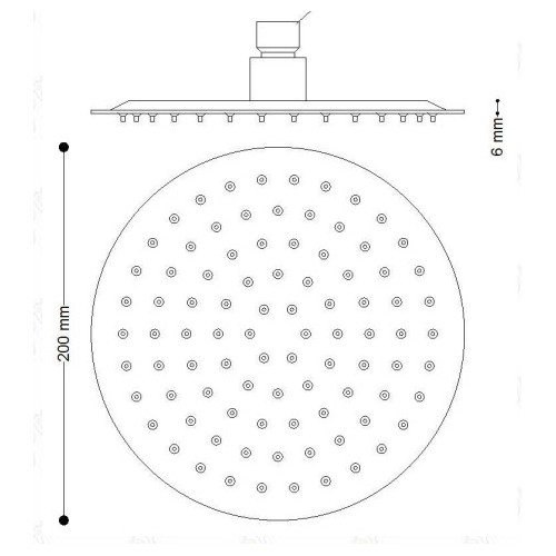 Soffione per doccia inox tondo 200 mm