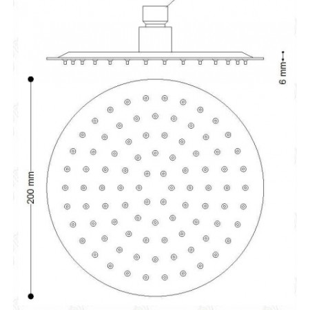Soffione per doccia inox tondo 200 mm