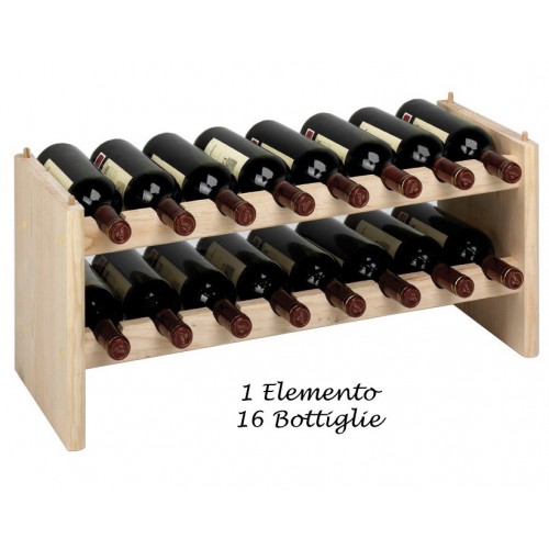 Cantina Vino Modulare in Legno Portabottiglie Cantinetta Scaffali Impilabile