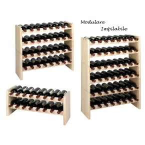 Cantina Vino Modulare in Legno Portabottiglie Cantinetta Scaffali Impilabile