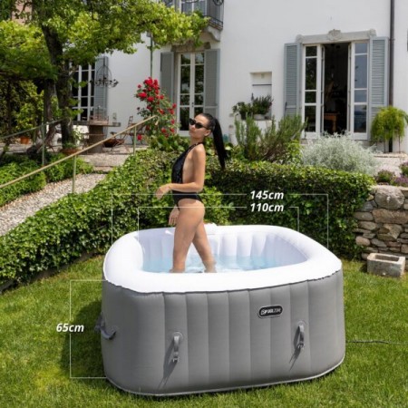 Piscina Idromassaggio Gonfiabile per 4 persone da Esterno con Copertura