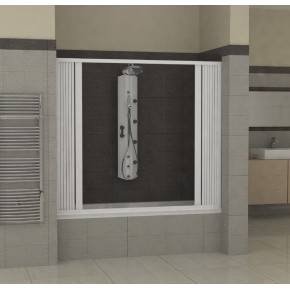 Parete Box Doccia Vasca da Bagno in PVC Nicchia a Soffietto Sopravasca un Lato 2