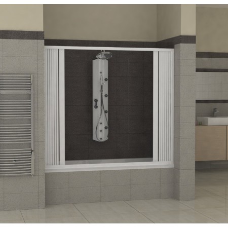 Parete Box Doccia Vasca da Bagno in PVC Nicchia a Soffietto Sopravasca un Lato