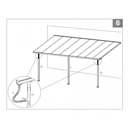 Pergola Addossata 5x3 in Alluminio Gazebo da Giardino Terrazzo Pergolato Carport | BricoShop24