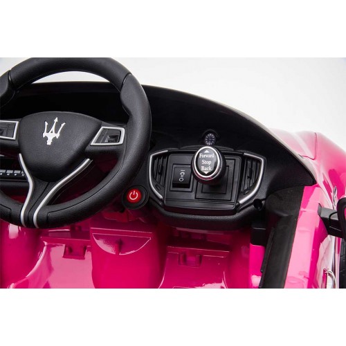 Maserati Ghibli Rosa Macchina Elettrica a Batteria 12 V con Telecomando