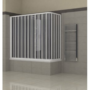 Box doccia per Vasca a Soffietto in PVC Angolare 2 Lati Sopravasca Pieghevole