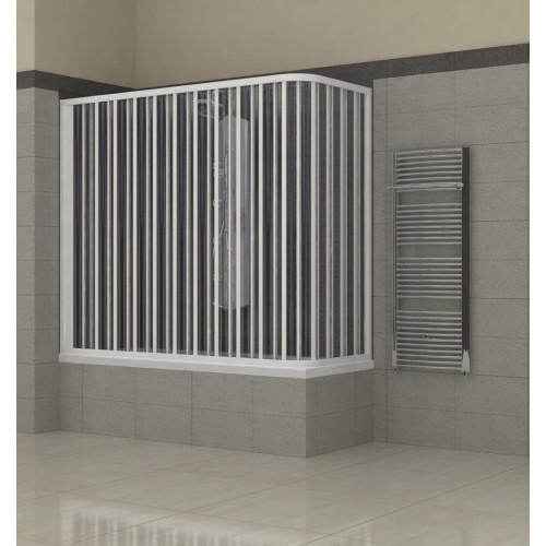 Box doccia per Vasca a Soffietto in PVC Angolare 2 Lati Sopravasca Pieghevole