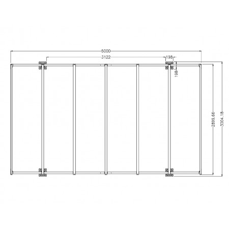 Tettoia in Alluminio 3x5 metri Carport Policarbonato Gazebo Posto Auto