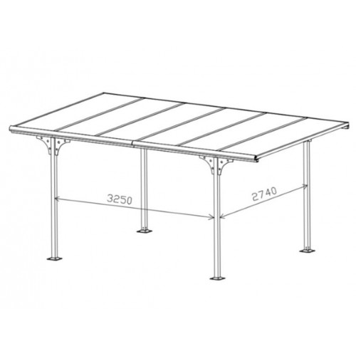 Tettoia in Alluminio 3x5 metri Carport Policarbonato Gazebo Posto Auto