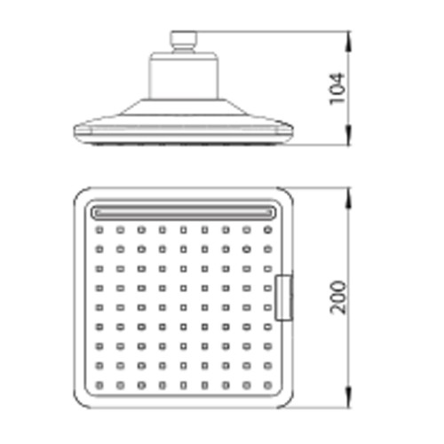 Soffione a Led Quadrato per doccia 25x25 cm