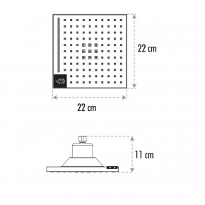 Soffione a Led Quadrato per doccia 22x22 cm Sensore infrarossi 2