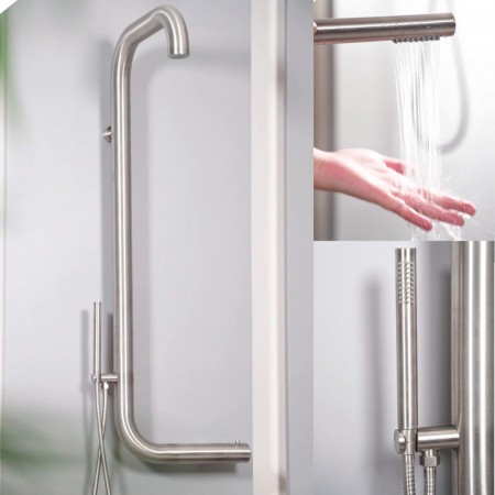 Doccia in acciaio inox da parete per esterno 316l