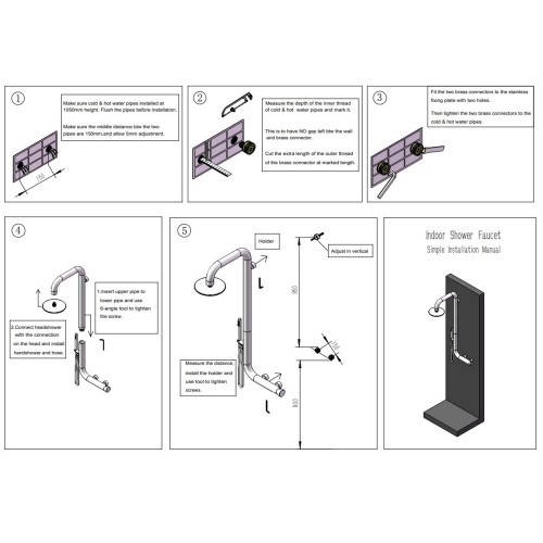 Doccia in acciaio inox da parete per esterno 316l