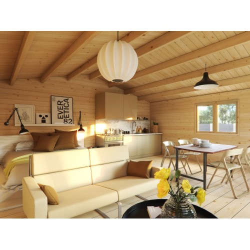 Casetta da Giardino 44 mm in Legno 6x6 infissi con doppio vetro