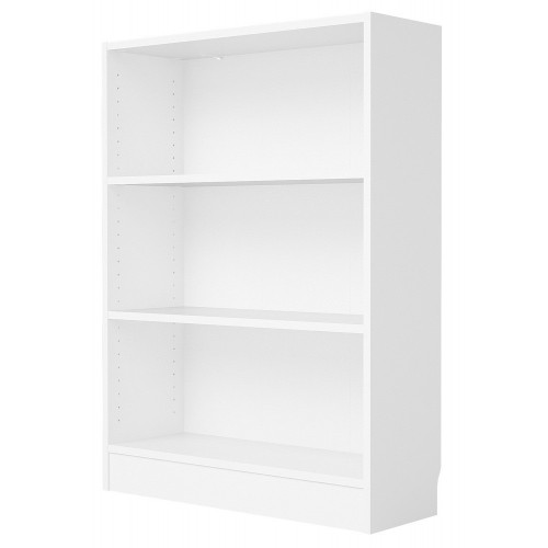 Mobile Libreria 80 Bianca Bassa 3 Ripiani Legno Moderna Cameretta Design Studio