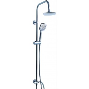 Colonna Doccia con doccetta e Soffione fisso Asta in acciaio Inox