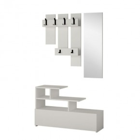 Mobile Ingresso Bianco 100x70cm con Specchio e Scarpiera