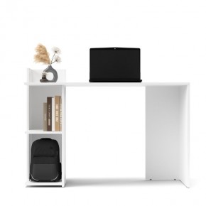 Tavolo Scrivania 140 con Libreria Rovere Bianco in Legno per Ufficio