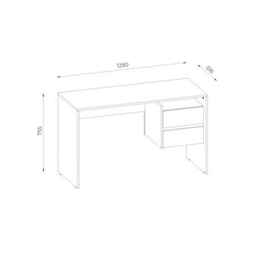 Tavolo Scrivania 130cm Rovere e Antracite con 2 Cassetti Laterali
