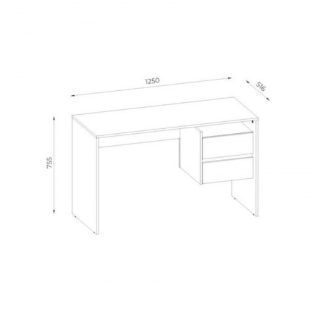 Tavolo Scrivania 130cm Rovere e Antracite con 2 Cassetti Laterali