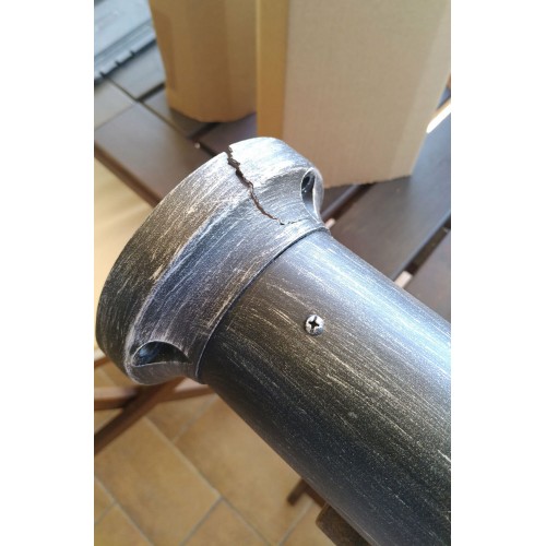 Outlet Lampione Giardino 220 cm Alluminio Grigio con Lanterna in Vetro