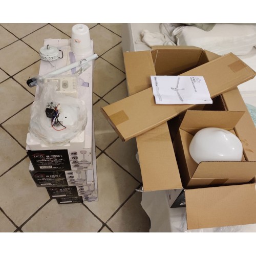 Ventilatore a Soffitto 3 Pale Bianco Regolatore Velocità Luce