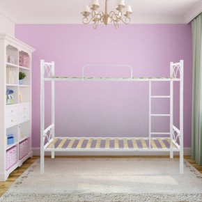 Struttura Letto a Castello con doghe 198x80x160 cm in Bianco 2
