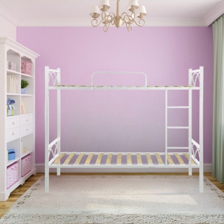 Struttura Letto a Castello con doghe 198x80x160 cm in Bianco