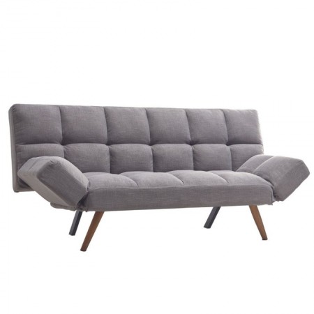 Divano Letto Pieghevole dube con braccioli in tessuto Grigio