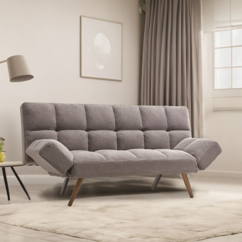 Divano Letto Pieghevole dube con braccioli in tessuto Grigio