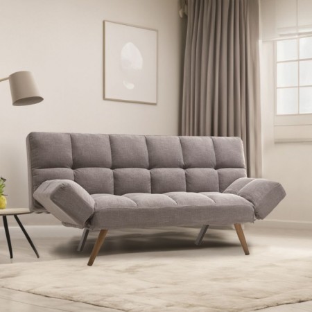 Divano Letto Pieghevole dube con braccioli in tessuto Grigio