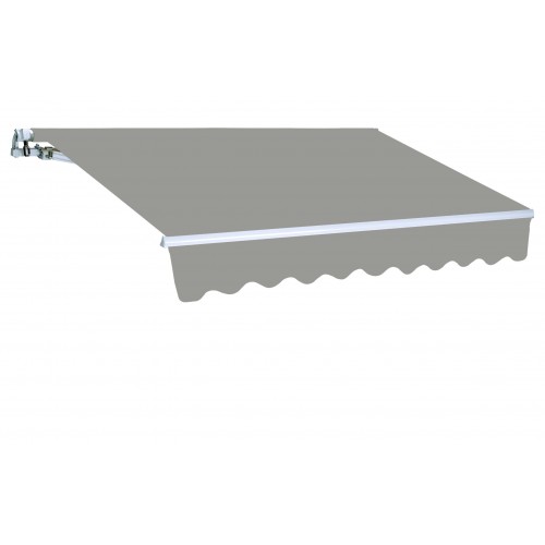 Tenda da Sole a Bracci Retrattili 3 metri Grigio con Rullo per Esterno da Balcone