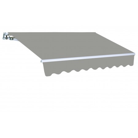 Tenda da Sole a Bracci Retrattili 3 metri Grigio con Rullo per Esterno da Balcone