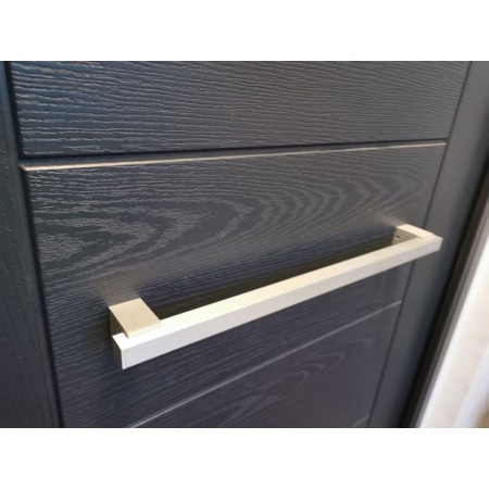 Maniglione Moderno Quadrato Satinato per Porta Blindata Portoncino 50cm Portone