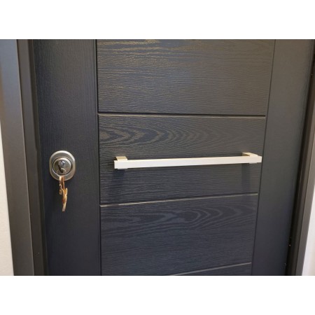Maniglione Moderno Quadrato Satinato per Porta Blindata Portoncino 50cm Portone