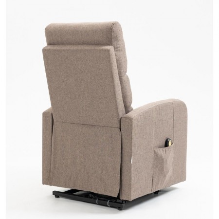 Poltrona Alzapersona Cappuccino Elettrica Tessuto Reclinabile per Anziani