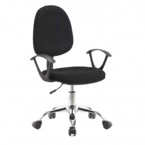 Sedia da Ufficio in Tessuto Nero con Base Cromata 2