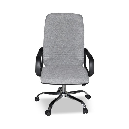 Poltrona da Ufficio in Tessuto Grigio e base Cromata
