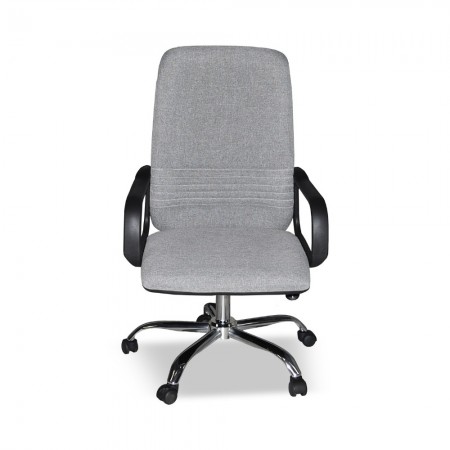 Poltrona da Ufficio in Tessuto Grigio e base Cromata