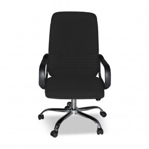 Sedia da Ufficio Imbottita in Tessuto Nero e base Cromata 2