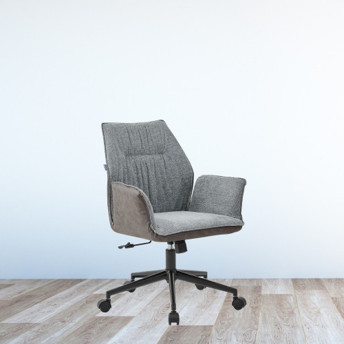 2 Poltrone da Ufficio Girevoli con rotelle Grigio e Marrone