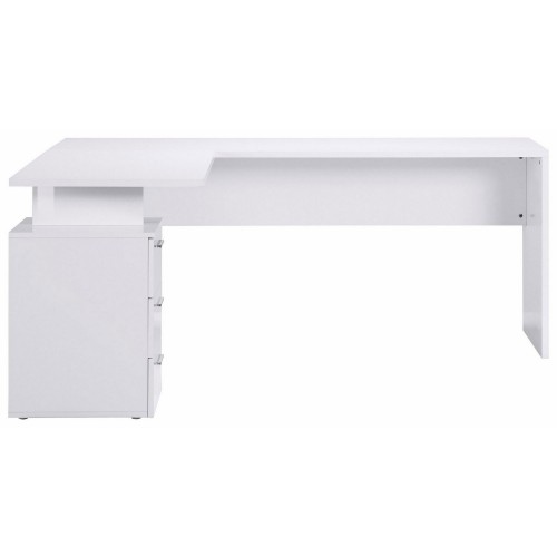 Scrivania Angolare Cassettiera Bianco Moderno Grande da Ufficio Cameretta