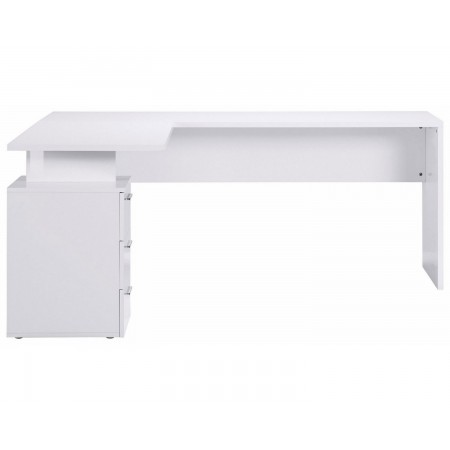 Scrivania Angolare Cassettiera Bianco Moderno Grande da Ufficio Cameretta