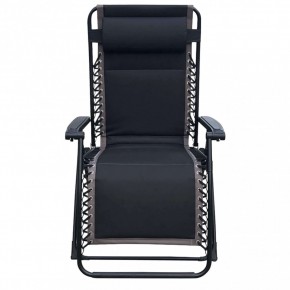 Sdraio Comfort con Braccioli Basculante Nero Spiaggia Giardino